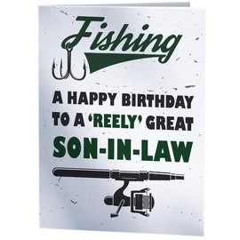 Joke Funny Fishing Birthday Card for Son-in-law