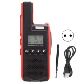 Handheld Mini Walkie Talkie 99-Channel Portable Long Range 2 Way Radio Clear Sound  Red
