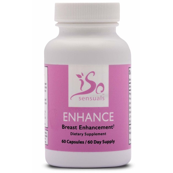 IsoSensuals Enhance Breast Enlargement Pills - Breast Enhancement Pills for Women, Breast Enhancer, All-Natural Ingredients, 60 Capsules