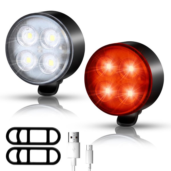 TicEaik Luces para Bicicleta,Faro De Bicicleta Impermeable IPX6 Y Luz