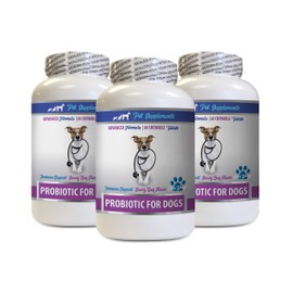 PET SUPPLEMENTS Dog Diarrhea Relief - PROBIOTICS for Dogs - Healthy Gut - Stop Gas Diarrhea and Bad Breath - Digestive Boost - Dog probiotics and Digestive enzymes - 3 Bottles (180 Treats)