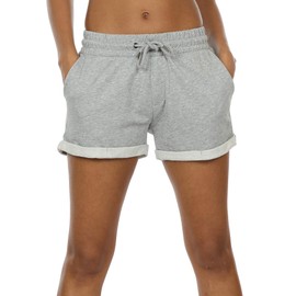 icyzone Ladies’ Cotton Shorts, Sports & Yoga Shorts, Sweat shorts, Running Shorts - Athletic Grey, size: xl