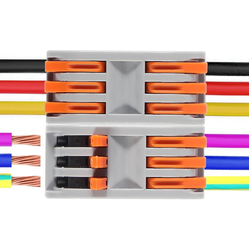 DIANN 10pcs Lever Wire Connectors 3 Circuit Inline Splices Electrical