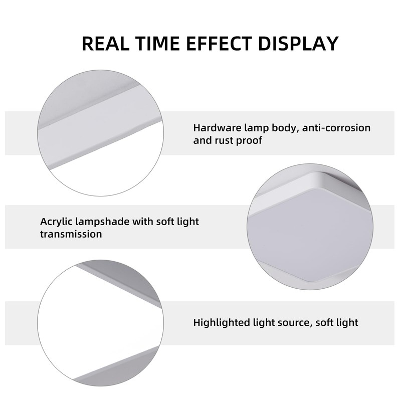 Ganeed 19.6 inch LED Ceiling Lights,39W Square Flush Mount Ceiling