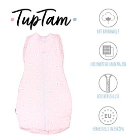 TupTam Baby Swaddling Bag, Oeko-Tex Certified Materials, Padded Baby Sleeping Bag, 2.5 Tog, Unisex, Padded 2.5 tog / bear CC pink
