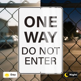 Anobell 2 Pack One Way Do Not Enter Sign 18"x12" Traffic Control Sign Engineer Grade Reflective Aluminum Sign Rust-Free Weatherproof