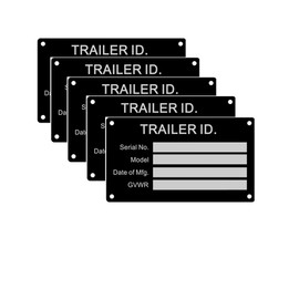 cwZhen Aluminum Vin Tag, 55mm X95mm, Blank, for Trailers, Boat Registration, 1 Count, Black