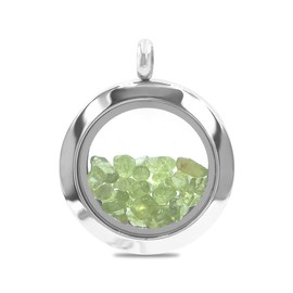 Starborn Peridot Gemstone Stainless Steel Window Pendant