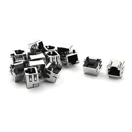 sourcing map 15pcs RJ45 8P8C Shielded Modular Network PCB Jack Socket Port 16mm