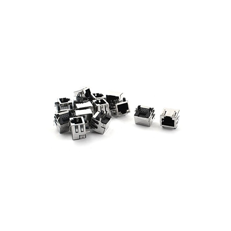 sourcing map 15pcs RJ45 8P8C Shielded Modular Network PCB Jack