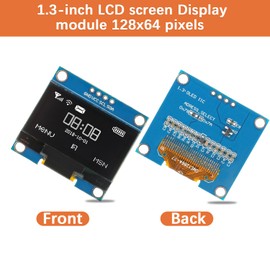JAMHER 1.3 Inch I2C IIC OLED Display Module 128x64 Pixel Mini Self-Luminous Display Screen Board for Arduino Projects Raspberry Pi with Wire(3Pack White)