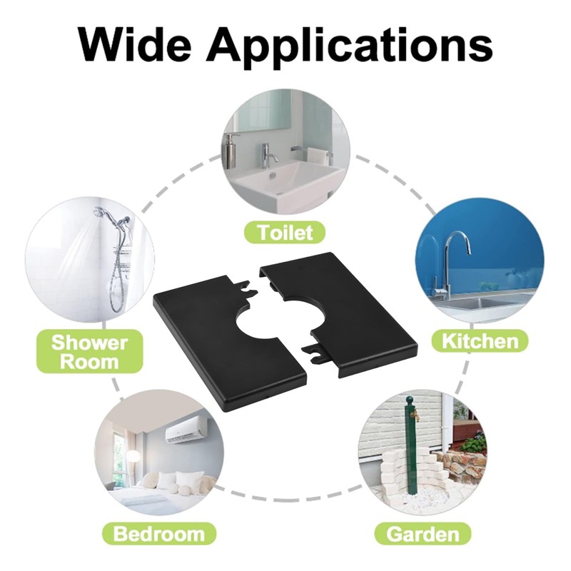 UFURMATE Pipe Wall Covers, 2Pcs ABS Plastics Square Escutcheon Plates