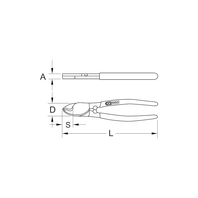 KS Tools 118.0090 Cable cutter Ø10mm, 160mm