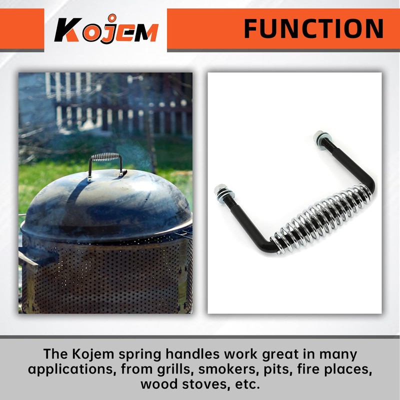 Kojem Spring Handle with Mounting Bracket 5" Compatible with BBQ