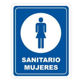 Genérico Monsterprint Señalamiento Letrero Sanitario Mujeres, 20x25 cm. Impresión HD directa en estireno con tintas UV. Incluye cinta doble cara industrial, listo para instalar.