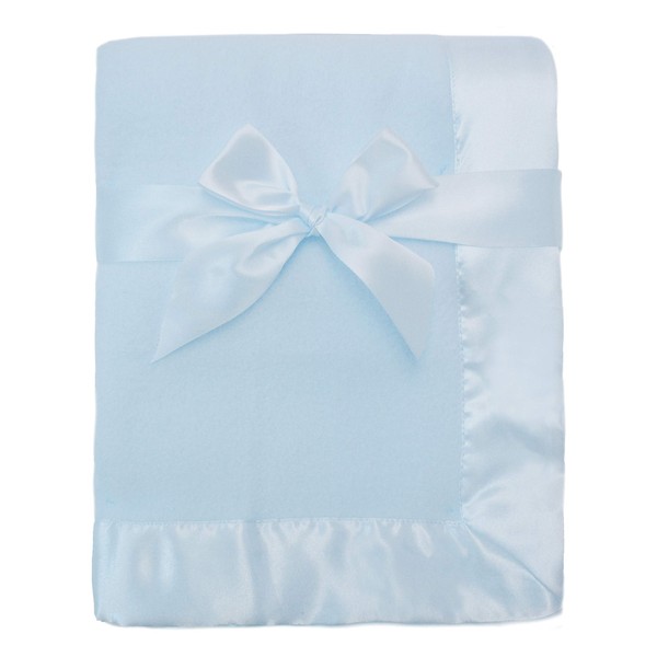 TL Care Fleece Blanket with Satin Trim, Blue, 2", for Boys and Girls