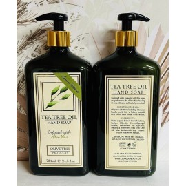 Olive Tree Products 2-Pack Lemon Verbena Moisturizing Hand Soap with Tea Tree Oil 24.5 fl oz Each