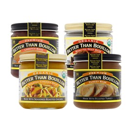 Better Than Bouillon Lobster Base + Organic Beef Base + Organic Roasted Chicken Base + Turkey Base (Variety Pack)