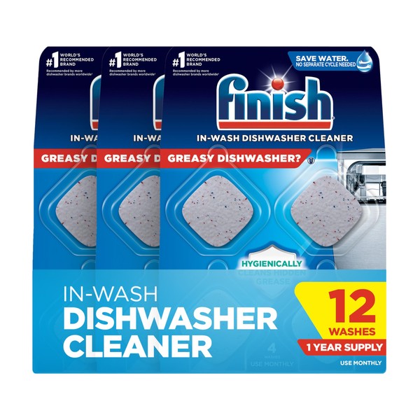 Finish Dishwasher Cleaner Tablets, Deep Cleans Hidden Grease & Grime,