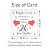 Hunts England - 26th Wedding Anniversary Card - 26 Years