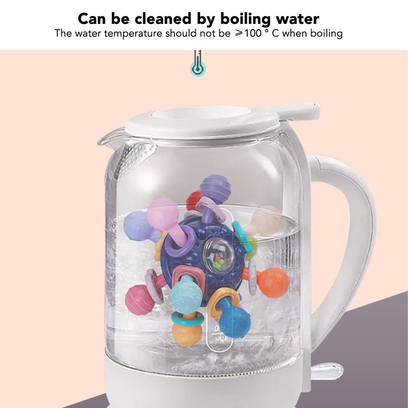 Baby Sensory Teething Toy Grasping Activities Bright Colors Silicone Soothes