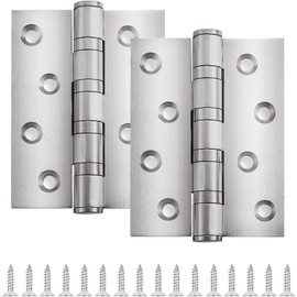 BGOBTY Hinges for Cabinet Doors, Pack of 2 Stainless Steel Hinges 10 cm, Foldable Hinge Tape, Hinges Foldable, Stainless Steel Door Hinge with Screws, for Wooden Door, Garden Gate, Outdoor