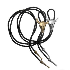 Vintage Adjustable Bolo Tie, Unisex Western Necktie Accessory for Parties & Casual Wear(Silver & Bronze)