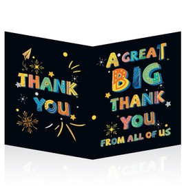 HOMANGA Large Thank You Card, 13.8 x 21.6 Inch Jumbo Black & Colorful Thank You Card, A Great Big Thank You Card with Envelope, Giant Appreciation Greeting Card, Huge Gratitude Card for Boss, Teacher, Couch