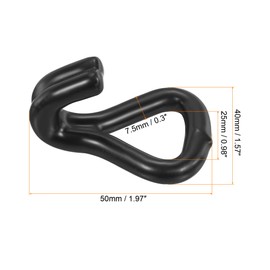 sourcing map Pack of 4 double J strap hooks, 25 mm, high load coating for lorry trailers