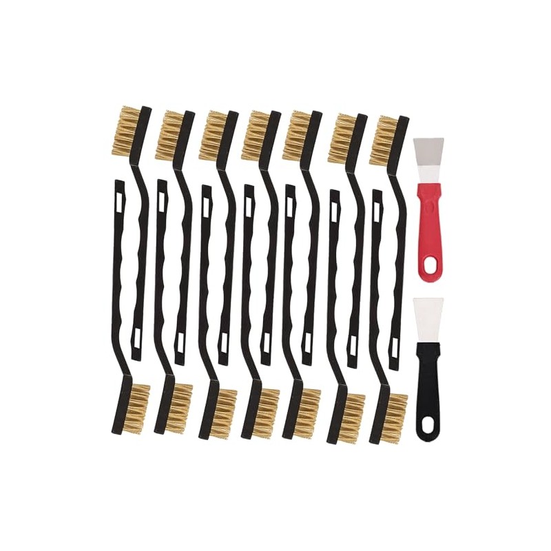 12 Pcs Mini Brass Brush Set, Brass Scratch Brush with