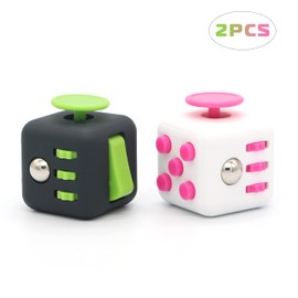 Appash Fidget Cube 2PCS Stress Anxiety Pressure Relieving Toy Great for Adults and Children[Gift Idea][Relaxing Toy][Stress Reliever][Soft Material](1Green&1Pink)