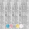 ILLUVA 2 Pack Metallic Tinsel Foil Fringe Curtains, Photo Booth