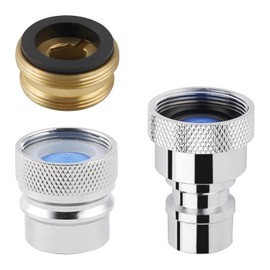 Portable Dishwasher Faucet Adapter 2PCS, Metal Kitchen Sink Faucet Adapter Connection for Dishwasher, 55/64-27" Female Thread with 15/16-27" Male Adapter, Faucet Aerator, Chrome