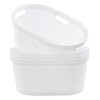 Nesmilers 42 Liters Plastic Laundry Basket, White Clothes Hamper Baskets