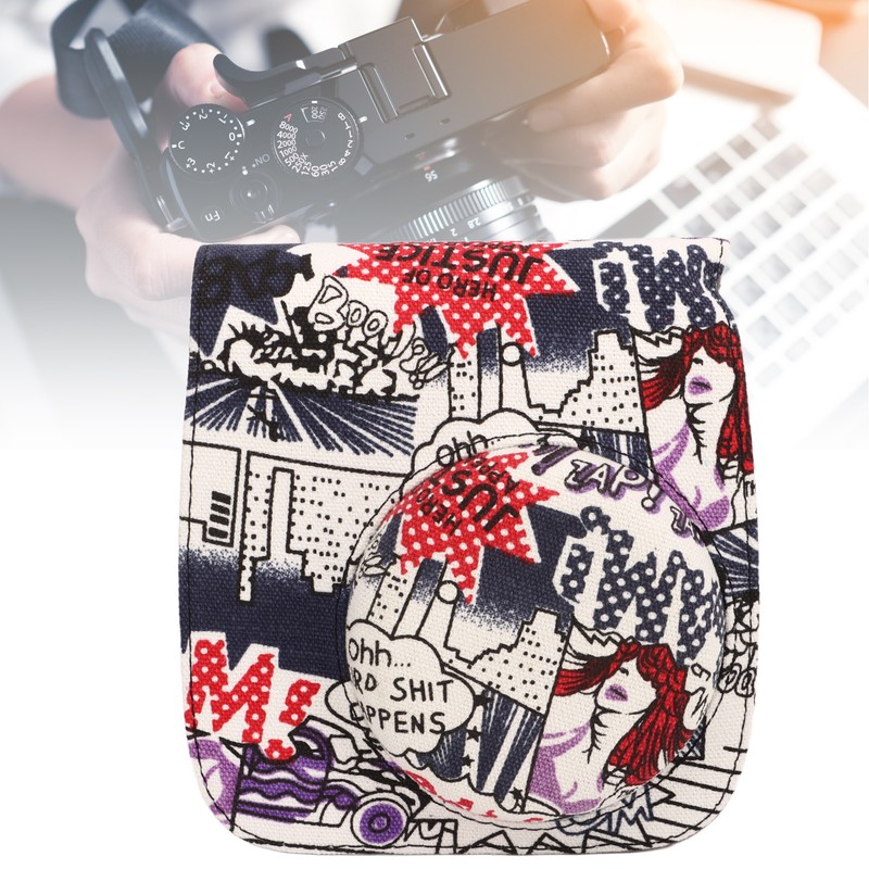 Instant Camera Case Comic Style PU Leather Protective Storage Bag