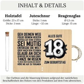 ZUKLA Verpackung für Geldgeschenke Geburtstag 18-23 x 17 cm Geldgeschenk Verpackung Holz - Gutschein Geburtstag
