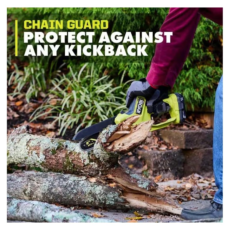RYOBI 18V Brushless 8 in. Battery Compact Pruning Mini Chainsaw