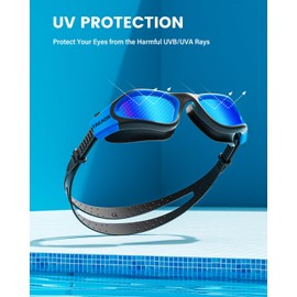YAKAON G1 Polarized Swimming Goggles, Wide View Swim Goggles Anti-Fog for Men Women Adult