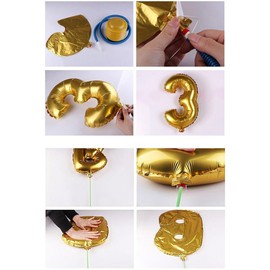 16" Gold 0-9 Number Balloons Foil Balloons Mylar Balloons for Party Decorations Party Supplies