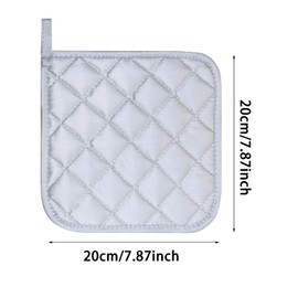 ONLYKXY 3pcs Silver Cotton Heat Resistant Pads Basic 20cm/7.87inch Square Pot Holder Multipurpose Quilted Liner Little Trivet Cloth Potholders for Hot Cold Kitchen Baking Cooking Oven