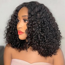 24" Kinky Curly Lace Front Wigs Human Hair, 13x4 Pre Plucked Curly Transparent Lace Wigs 100% Brazilian Real Hair Wigs for Women Human Hair Natural Color Lace Front Wigs Human Hair Black Wig.