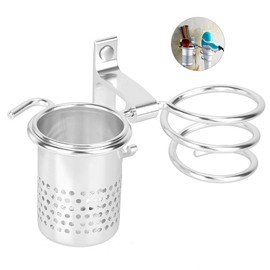 Soporte para Secadora de Cabello, Soporte para Secador de Pelo, Rejilla para Secador de Pelo, Rejilla Multiusos Soporte para Baño Montado en la Pared Organizador para Almacenamiento Peine(Plata)
