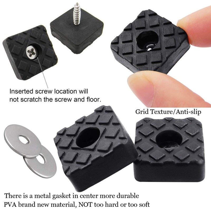 QY 12PCS Black Color Square Shape Rubber Non Slip Non