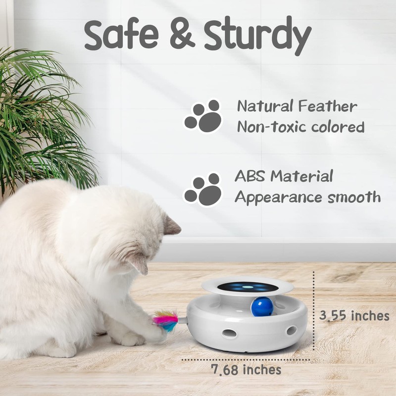 ORSDA 2in1 Interactive Toys for Indoor Cats, Timer Auto On/Off,