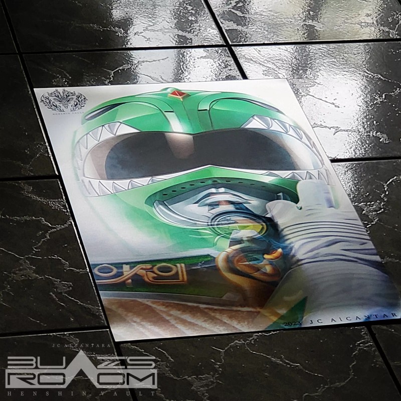 15.7" X 23.6" Lenticular mighty morphin power Green Ranger Dragon