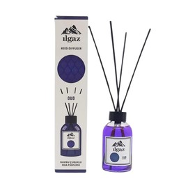 Bamboo Reed Diffuser Set - Long-Lasting Room Fragrance with Essential Oils - Aromatherapy Home Scent for Bedroom, Living Room, and Office - Elegant Decorative Design (Oud)