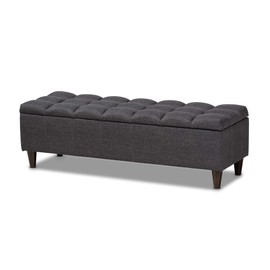 Baxton Studio Ottomans, One Size, Charcoal
