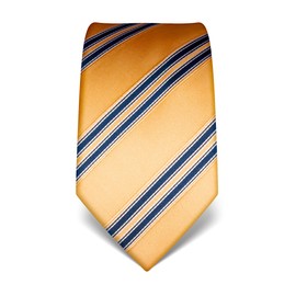 Vincenzo Boretti Men's Tie Pure Silk Striped Elegant Men's Design Shirt with Suit for Business Wedding 8 cm Narrow / Wide Gold