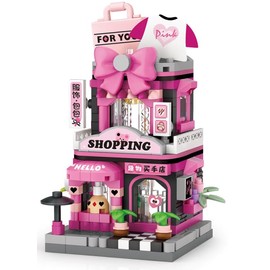 MEIEST 4 Packs Mini City Shop Street View Building Blocks Model Set,Simulation Architecture Collection Particle Construction Building Bricks Toy,Home Decor