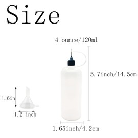 MYYZMY 12 Pcs Precision Tip Applicator Bottles, 120ml /4 Ounce Needle Tip Bottle, with 2 Funnel, Multicolor Lids